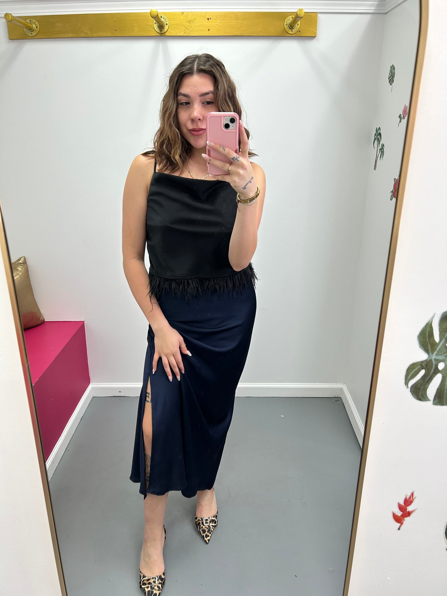 Luxe Slit Maxi Skirt – Navy
