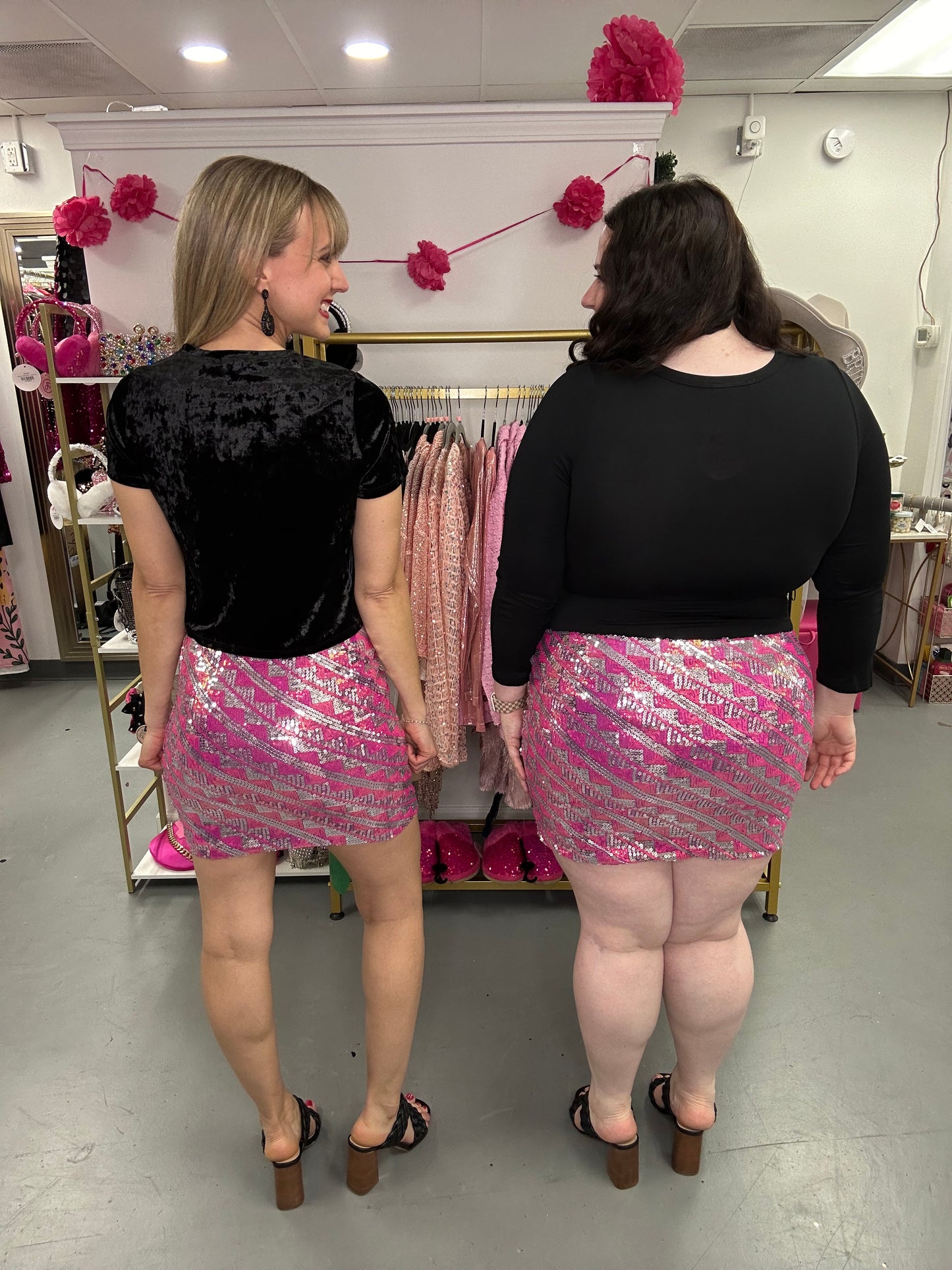 Pink Party Sequin Skirt