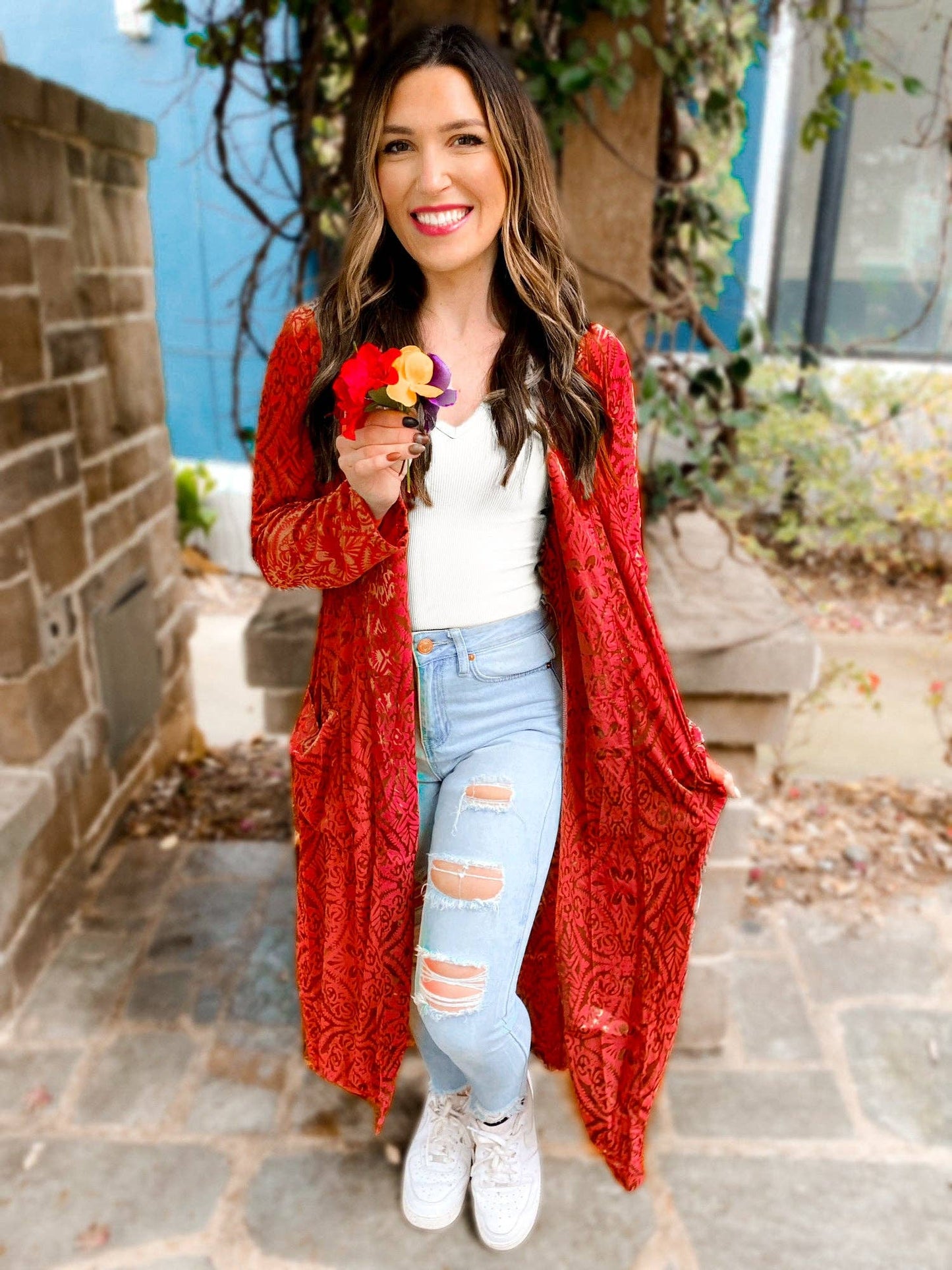 Mesh & Velvet Duster