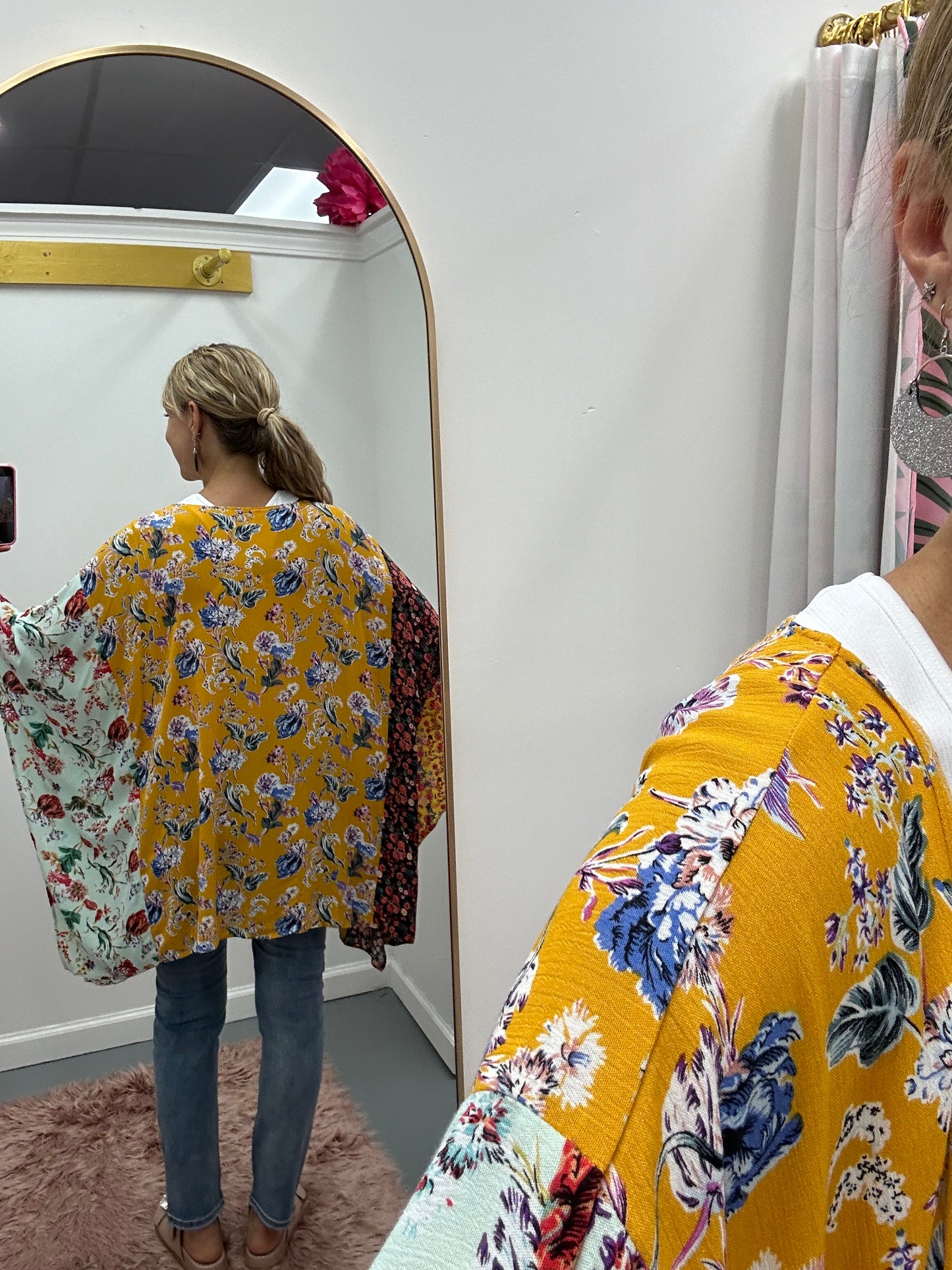 Floral Mix Short Kimono