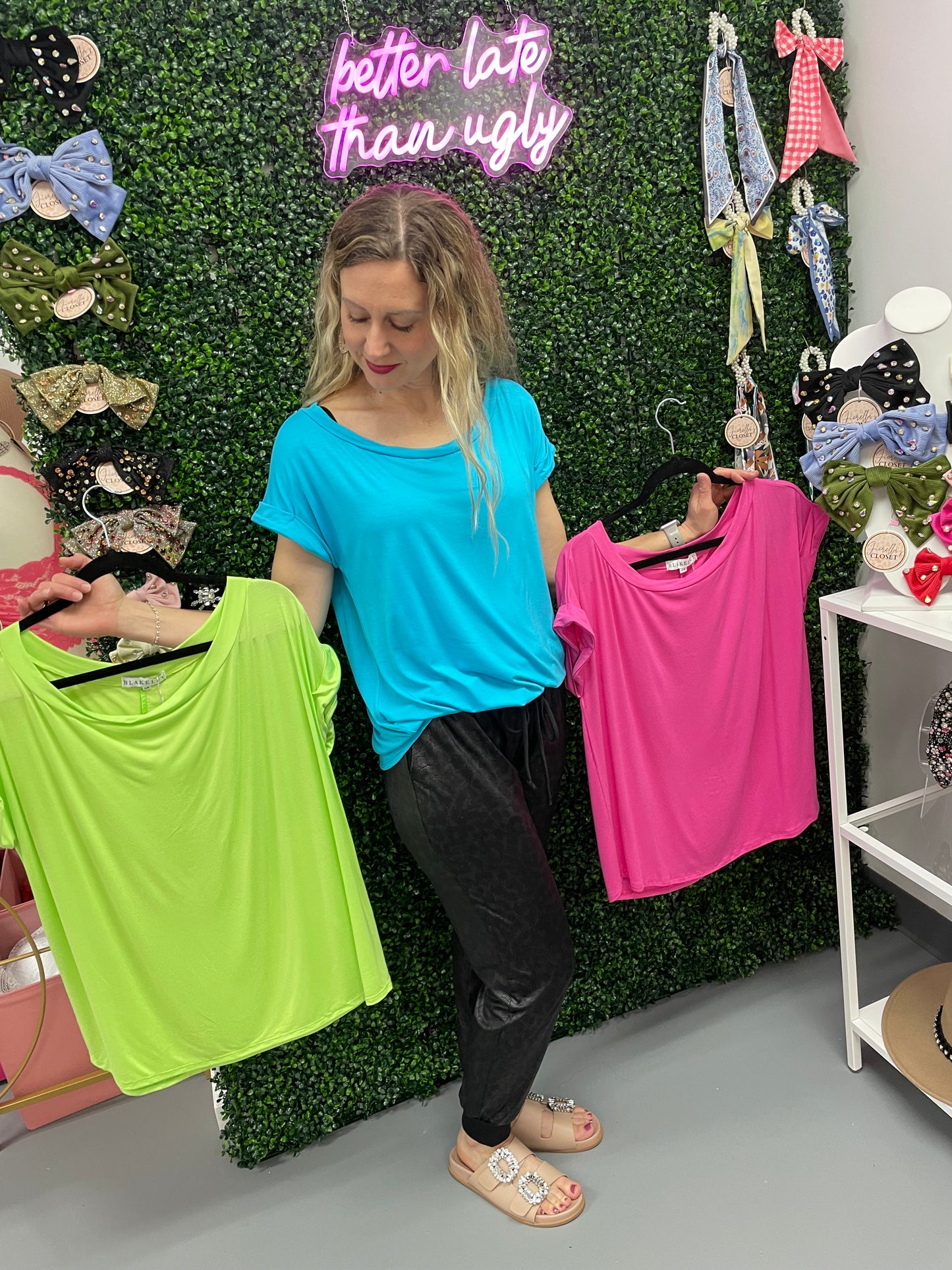 Cuffed SS Tee Aqua
