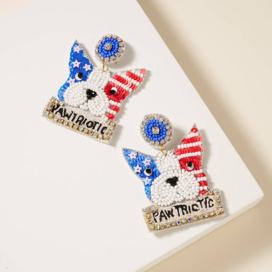 Pawtriotic Beaded Earrings