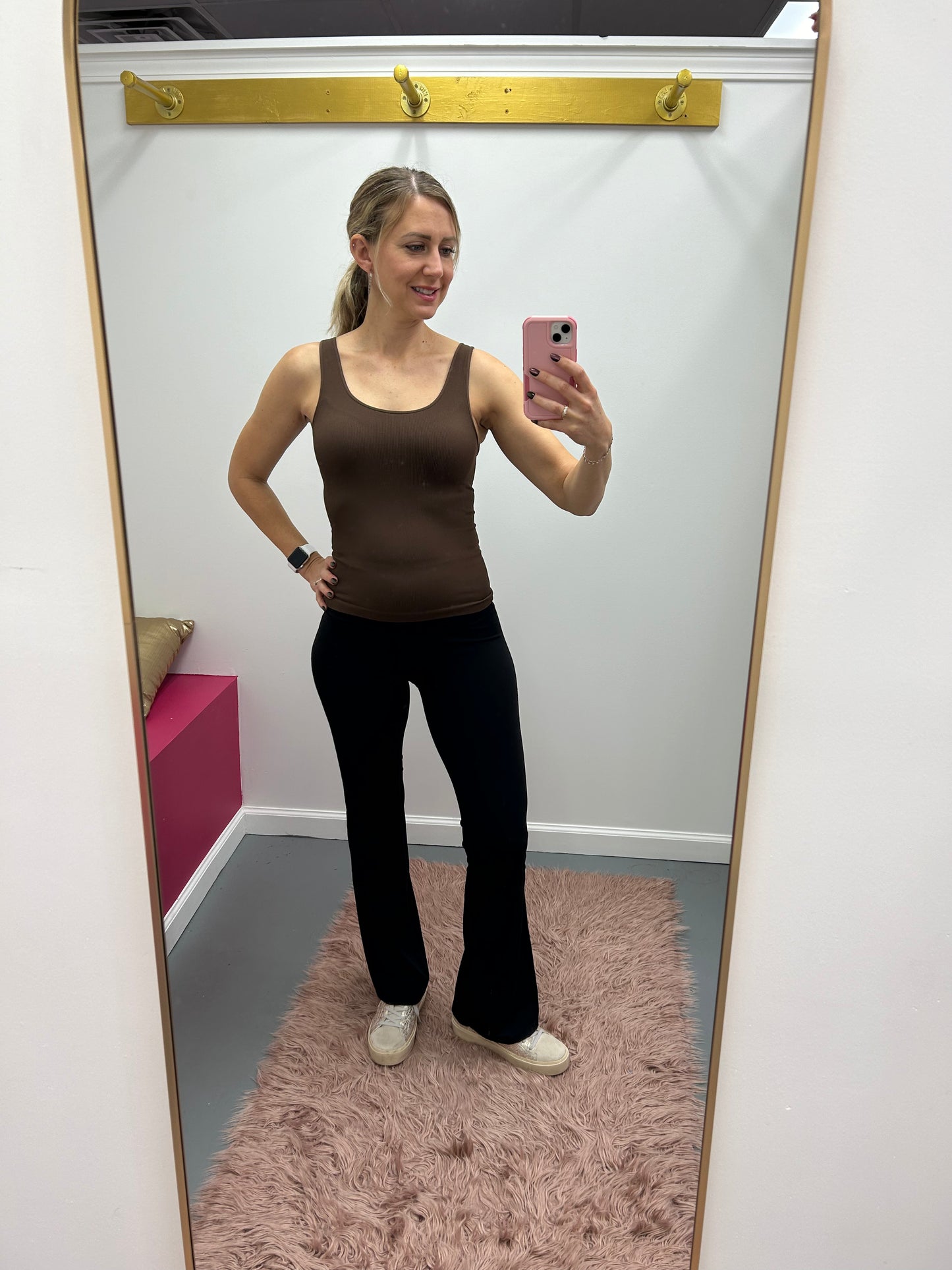 Ribbed Reversible Tank Cocoa