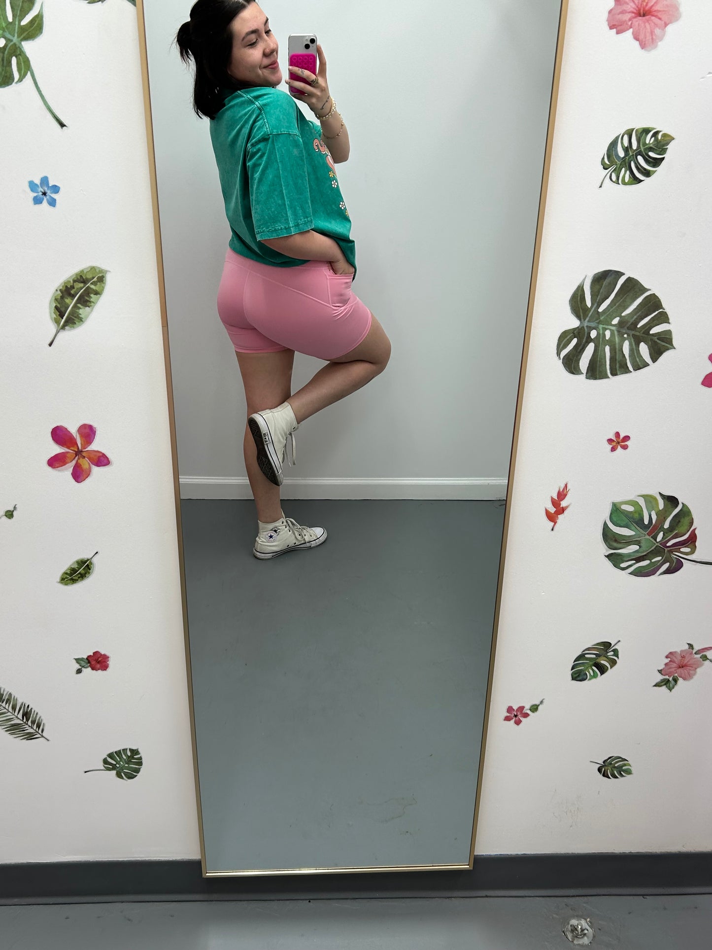 Biker Shorts w/Pockets Lt Pink