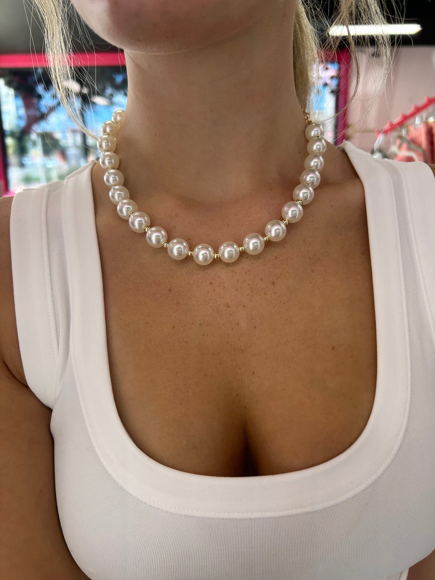 Golden Pearl Necklace