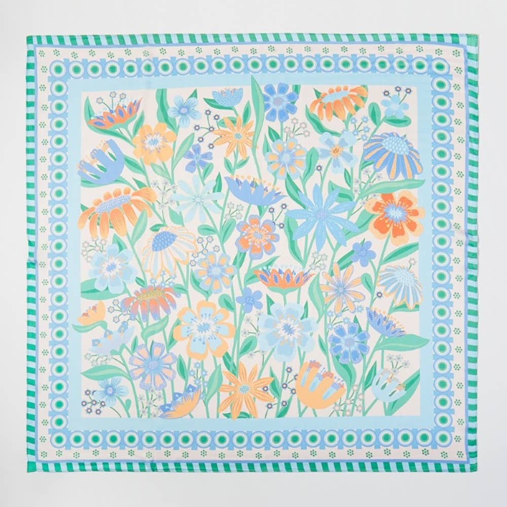 Flower Market Bandana Scarf - Blue