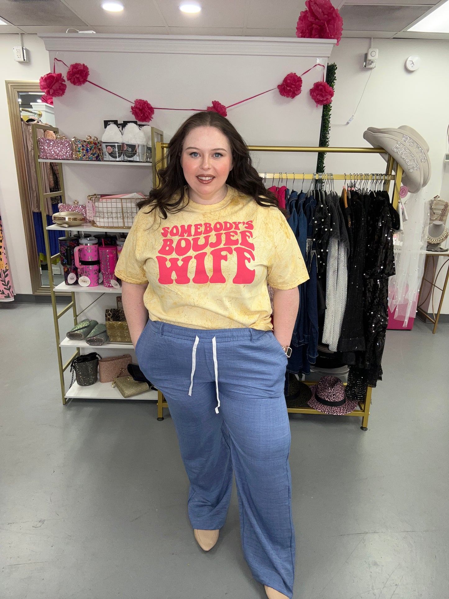 Chambray Wide Leg Pant