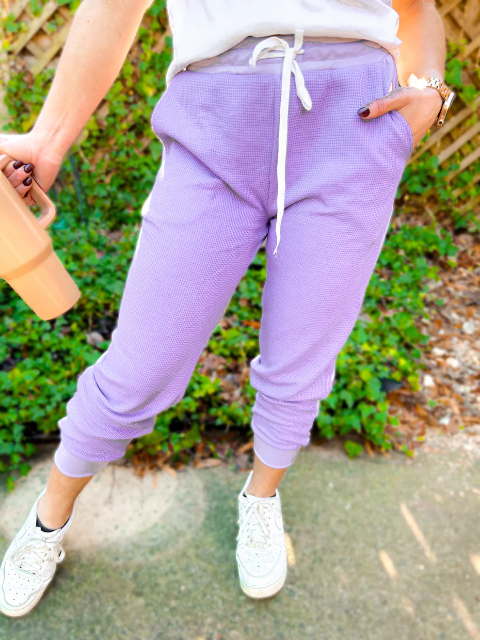 Two Tone Joggers Lavender