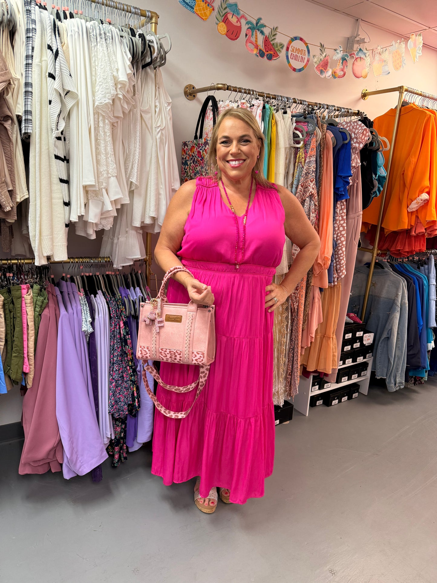Curvy Maxi Dress Pink