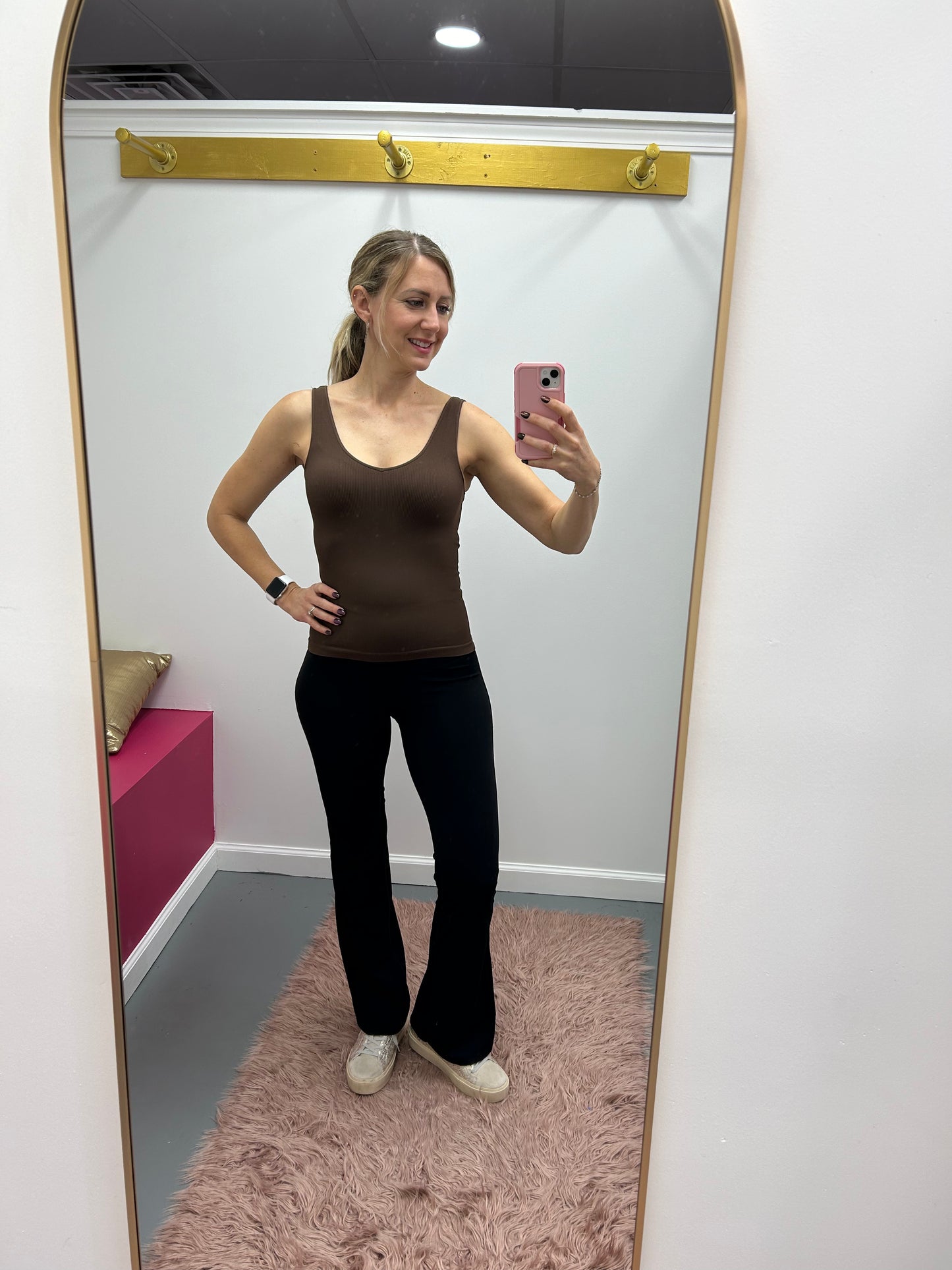 Ribbed Reversible Tank Cocoa