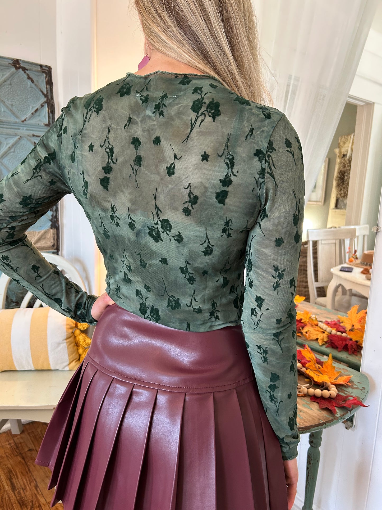 Pleated Skorts Burgundy