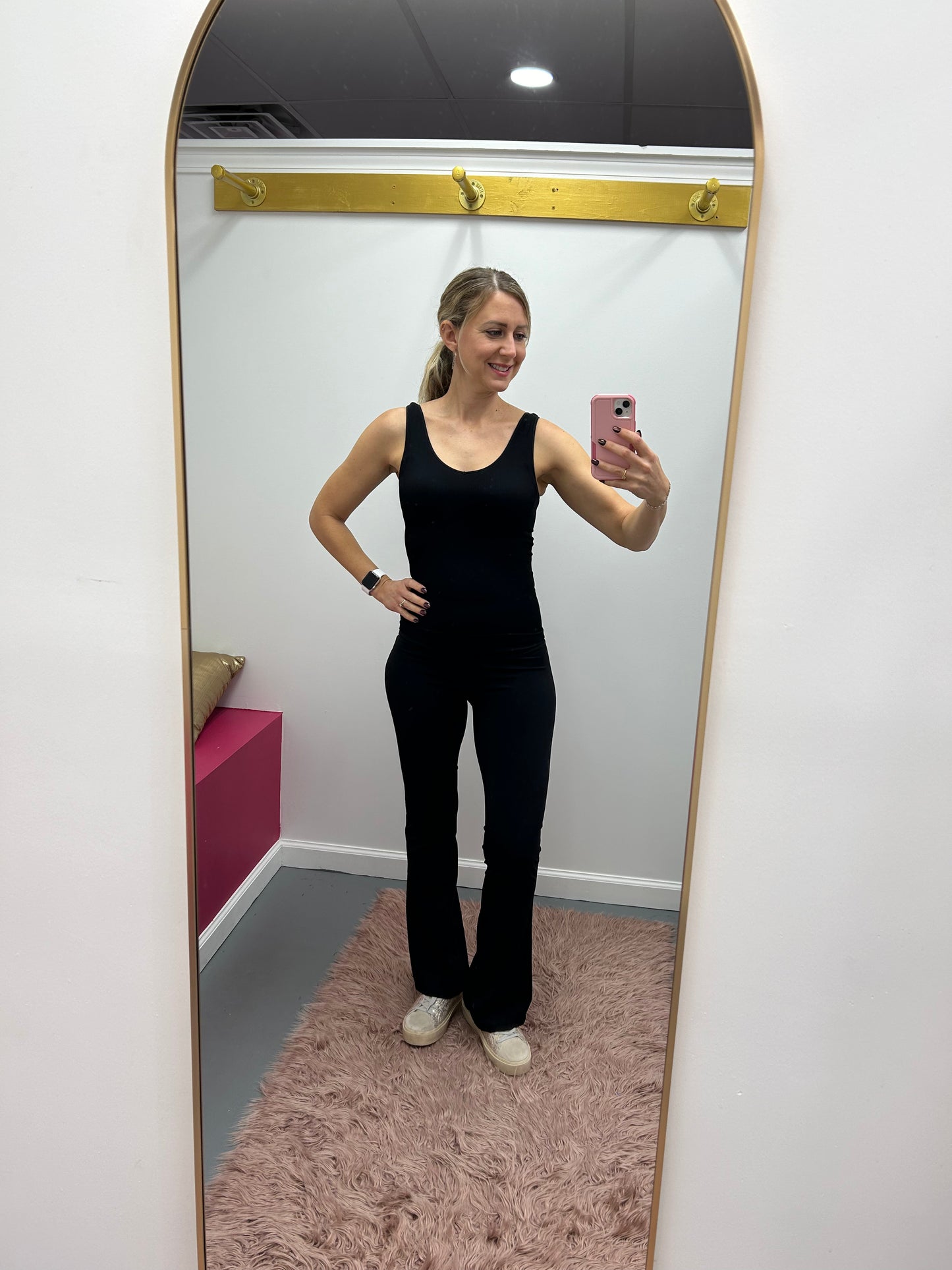 Ribbed Reversible Tank Black