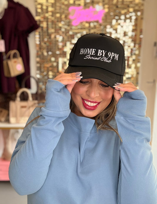 Home By 9pm Trucker Hat