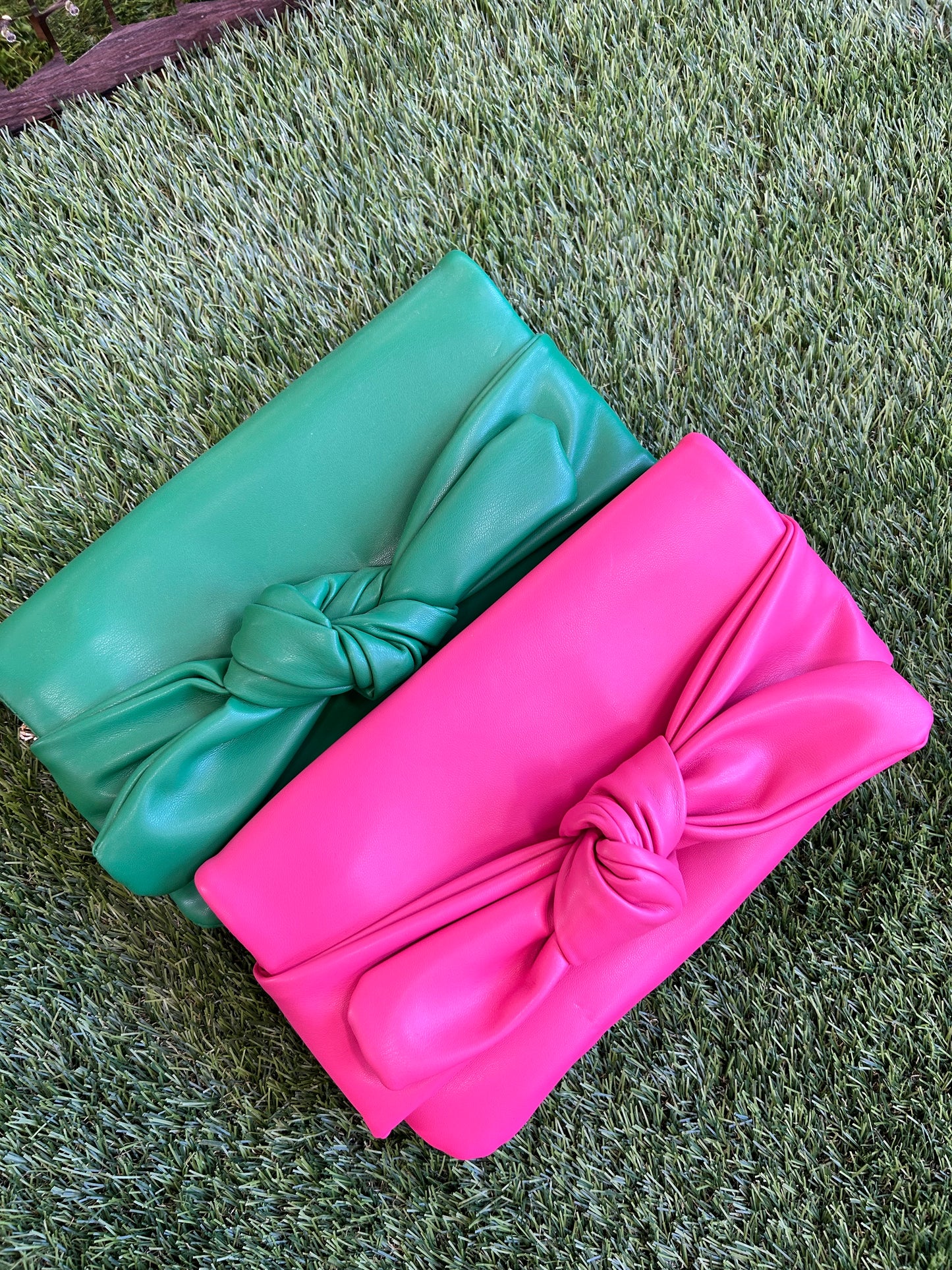 Bow Clutch Crossbody Bag Pink