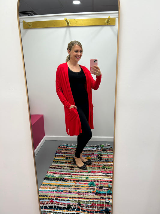 Red Bouncy Cardigan