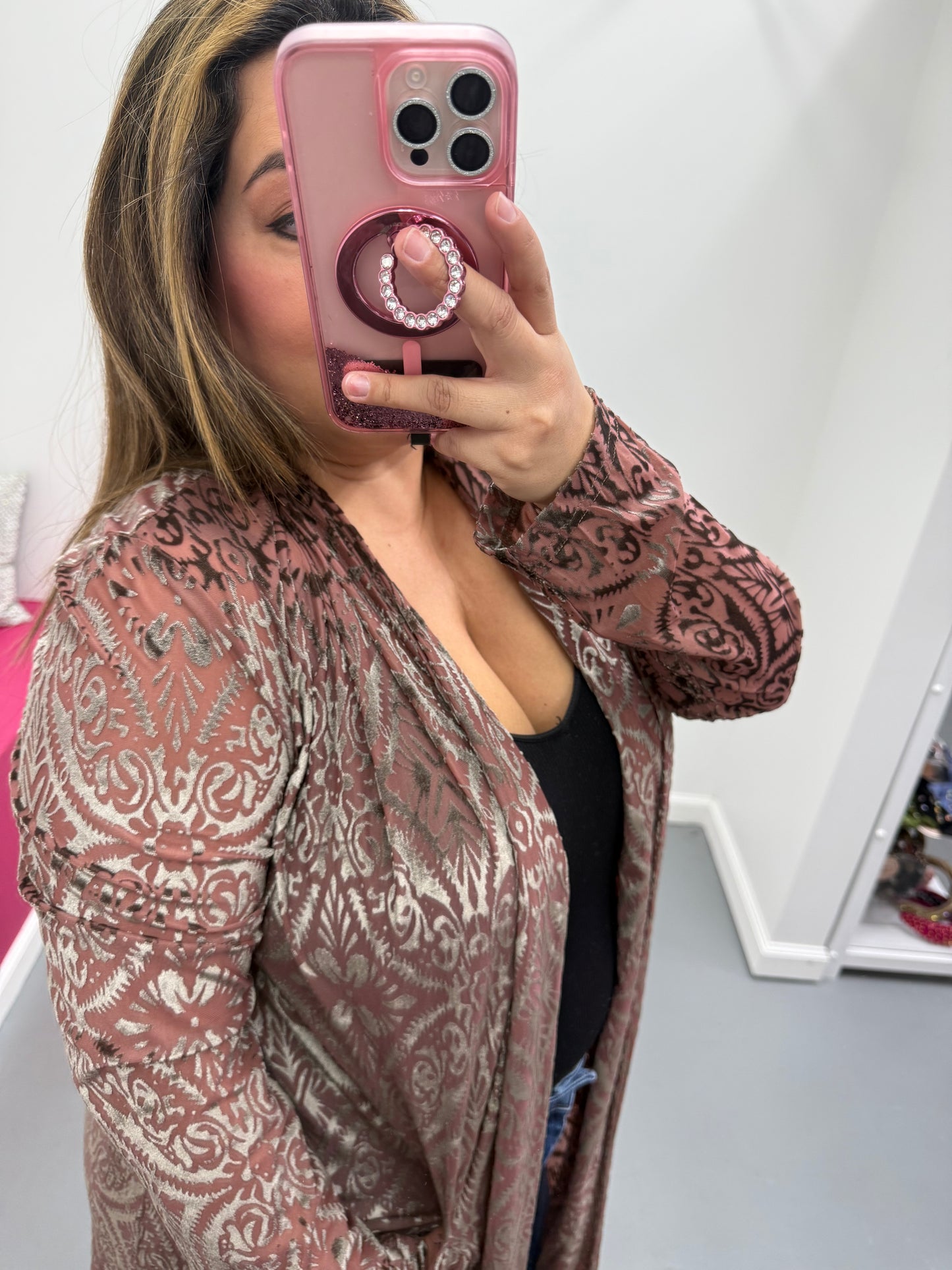 Mesh & Velvet Duster