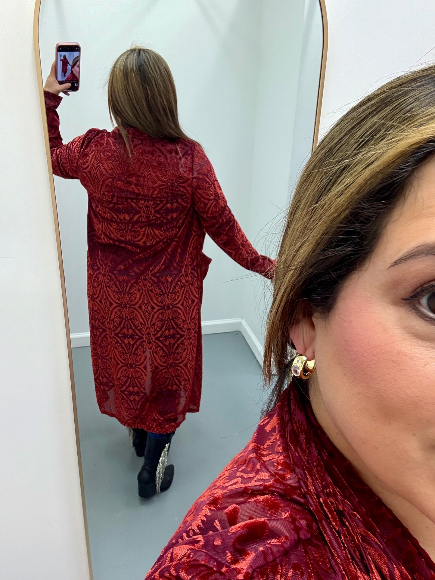 Mesh & Velvet Duster