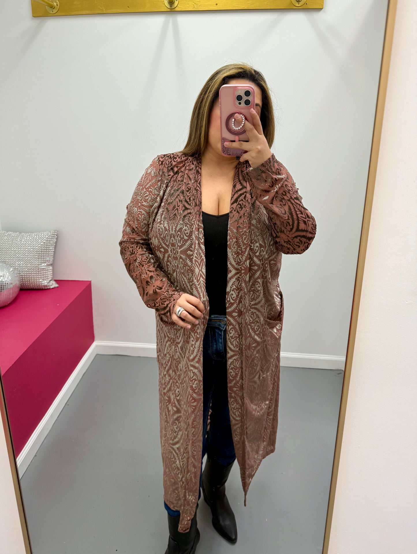 Mesh & Velvet Duster