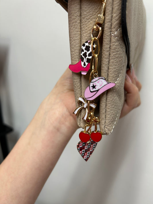 Bag Charms Pink Cowgirl