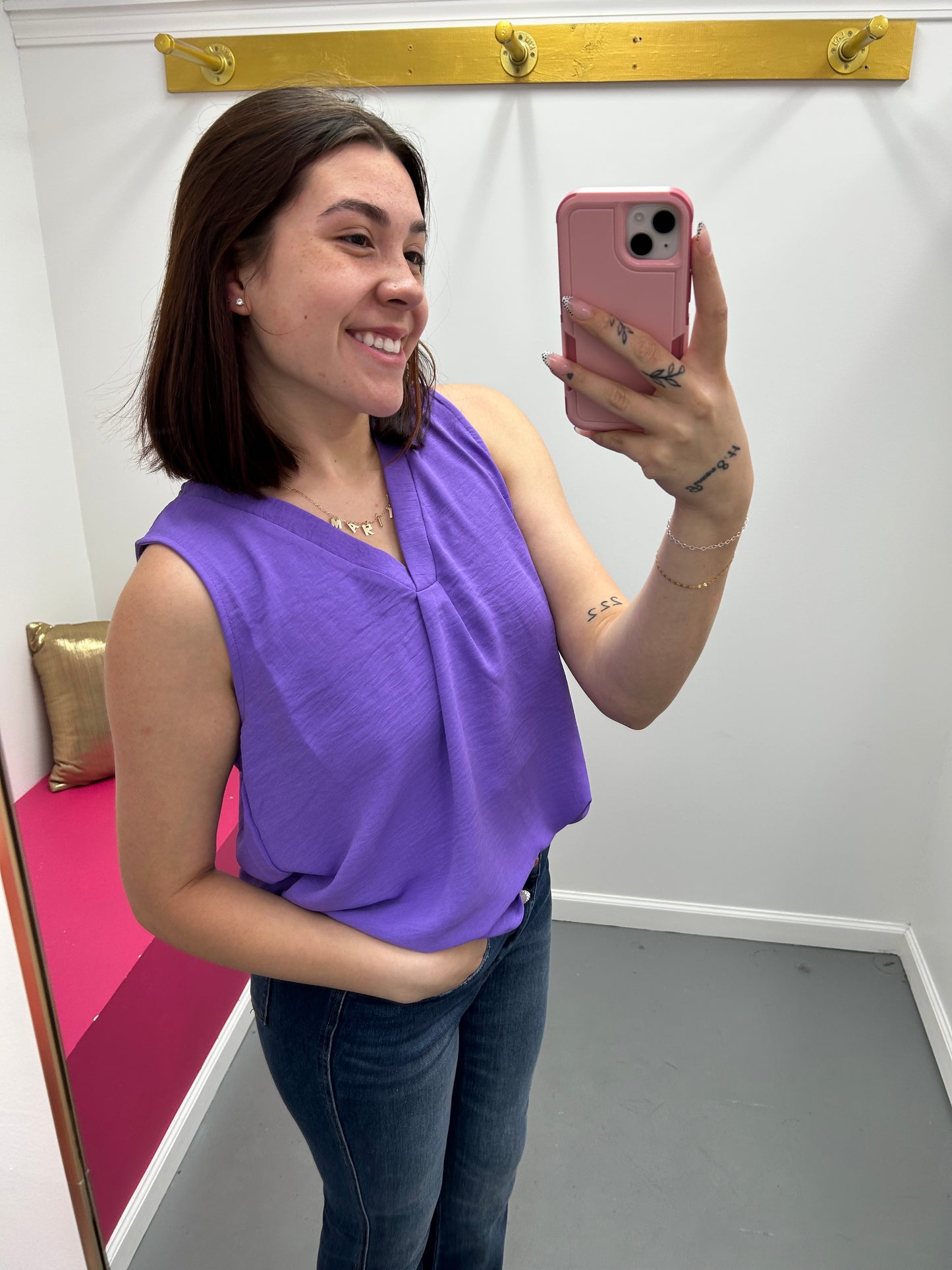Layering Tank V-Neck/ Purple
