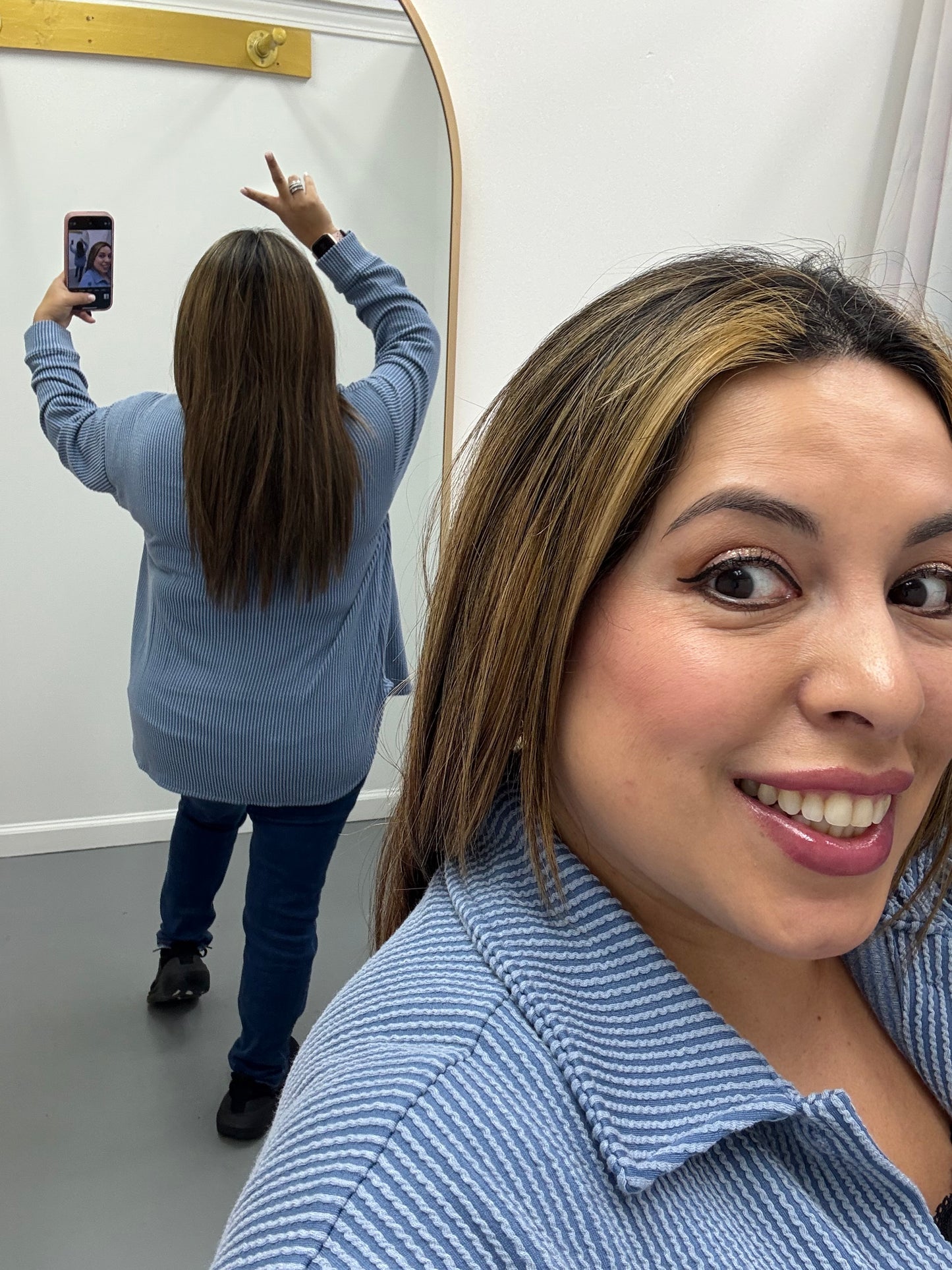 Ribbed Blouse Dusty Blue