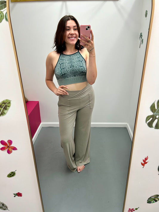 V Waist Soft Pants Stone