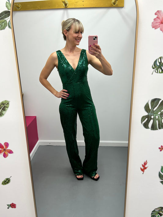 Sequin Jumpsuit Emerald