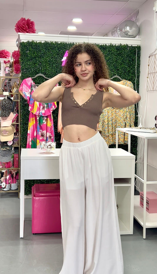 Breezy Wide Leg Pants White