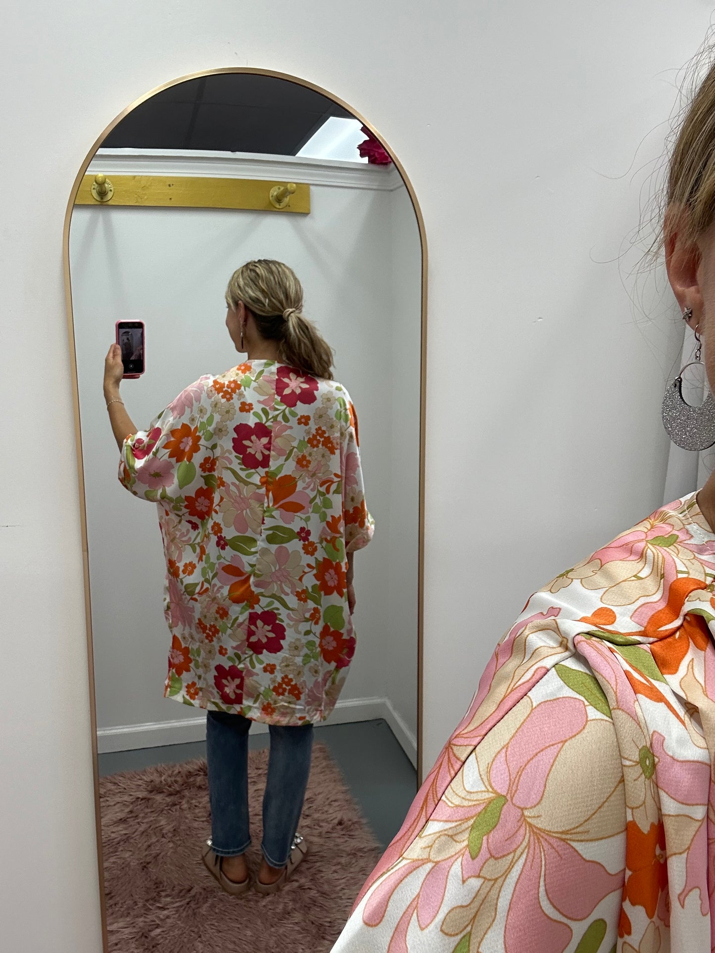 Satin Floral Kimono