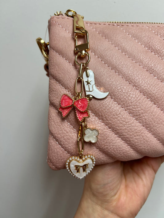 Bag Charms Pink Bow Boots