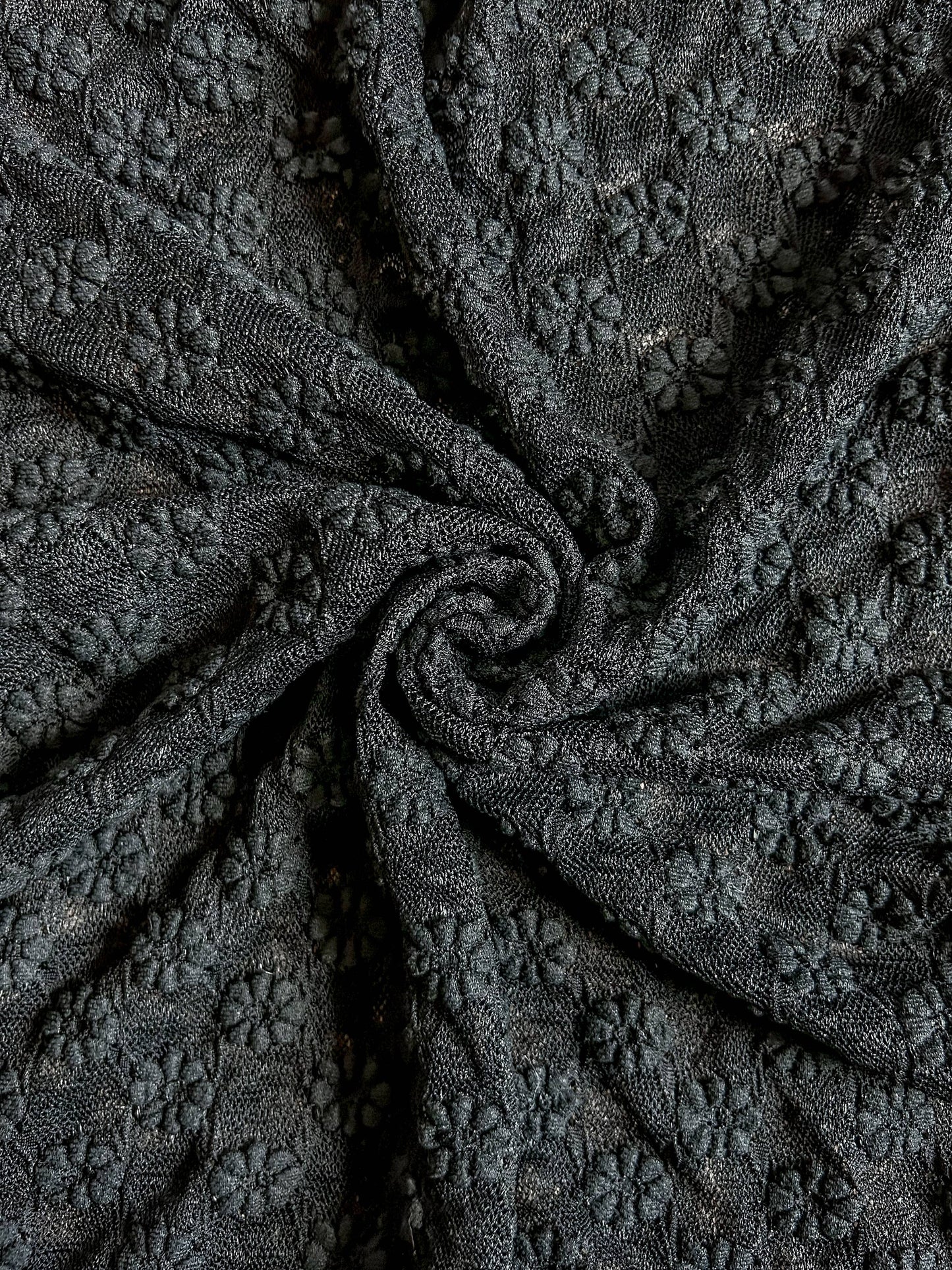 Floral Lace SS Top Black