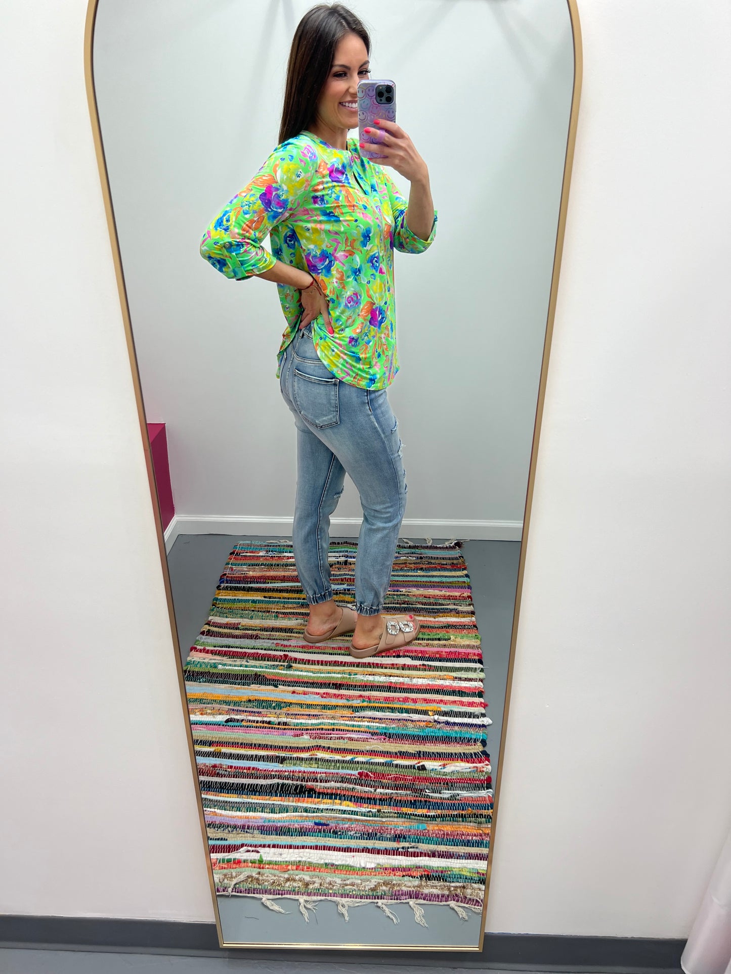 3/4 Slv Top Kiwi Green