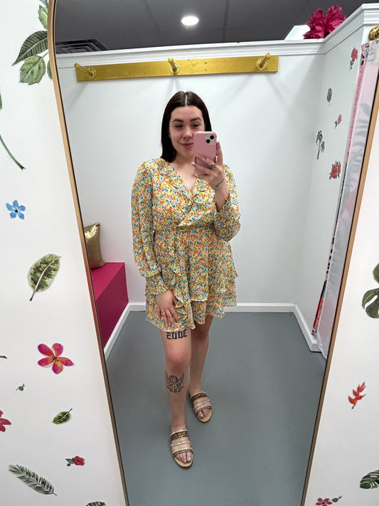Chiffon Ruffle Floral Dress