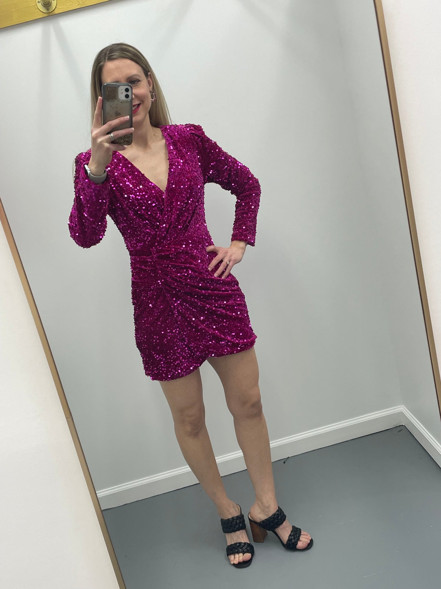 Sequin Fuchsia Dress