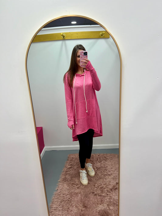 Hoodie Comfy Tunic Pink