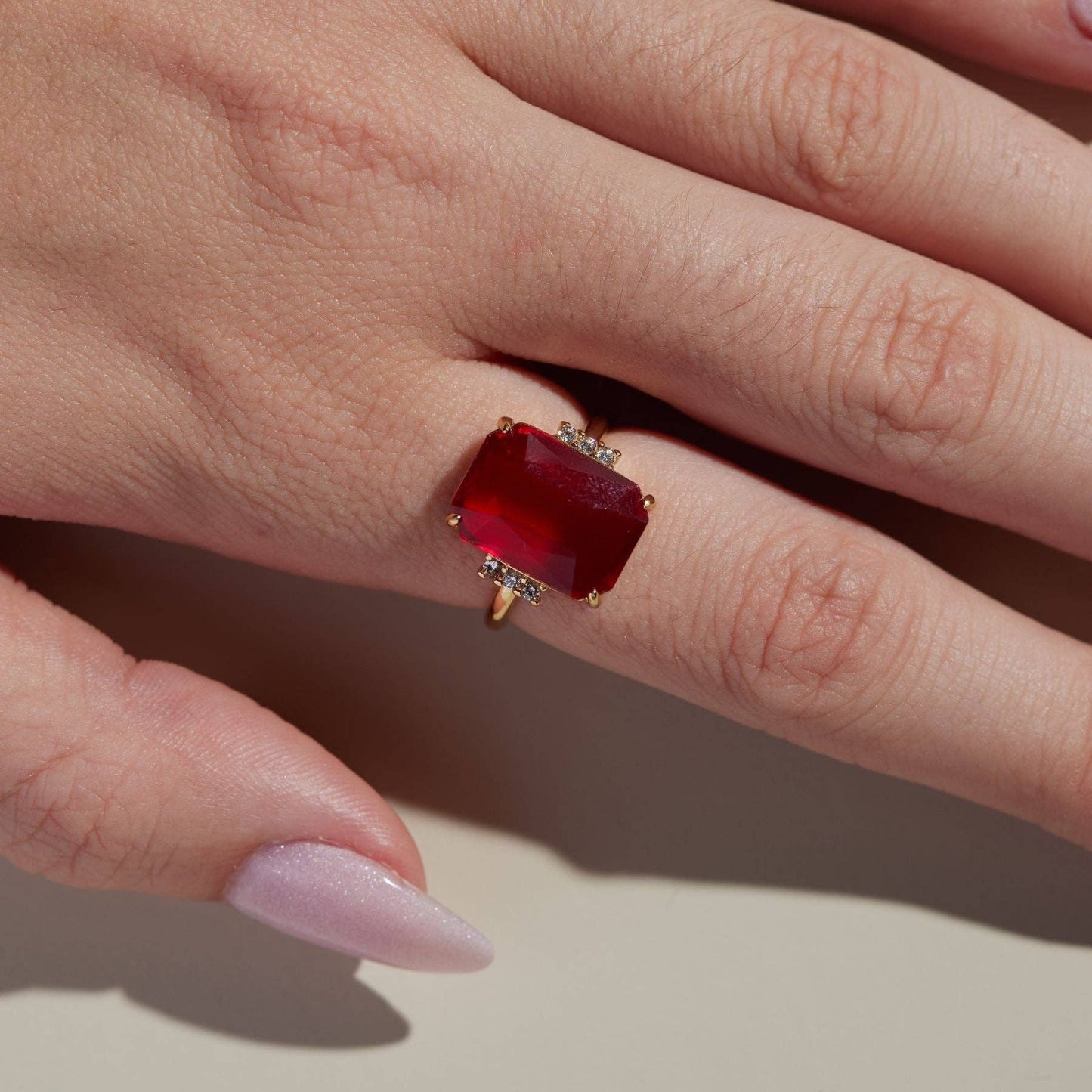 Red Marie Statement Ring