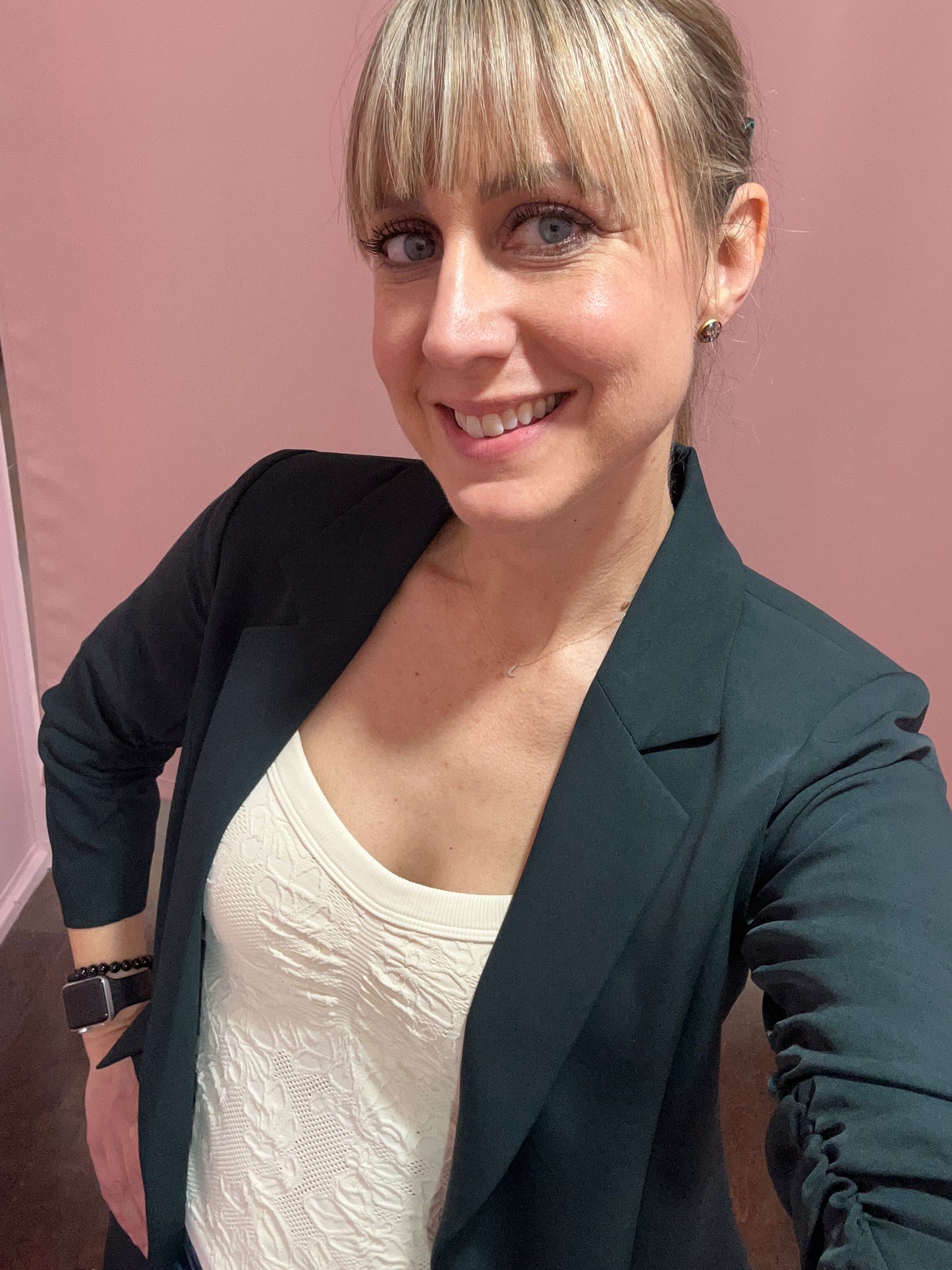 3/4 Sleeve Blazer Forest Green