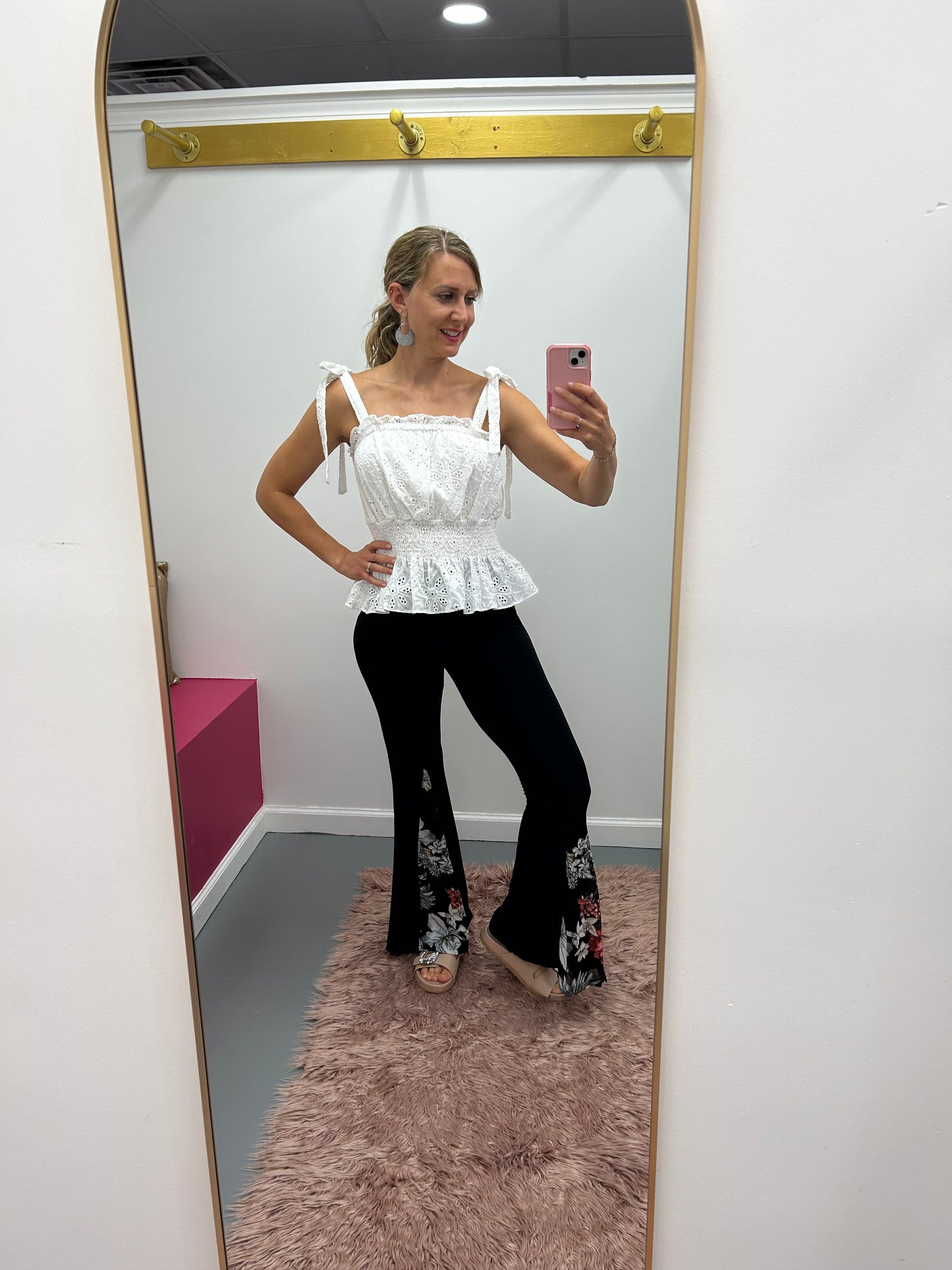 Tank Top Eyelet Ruffle
