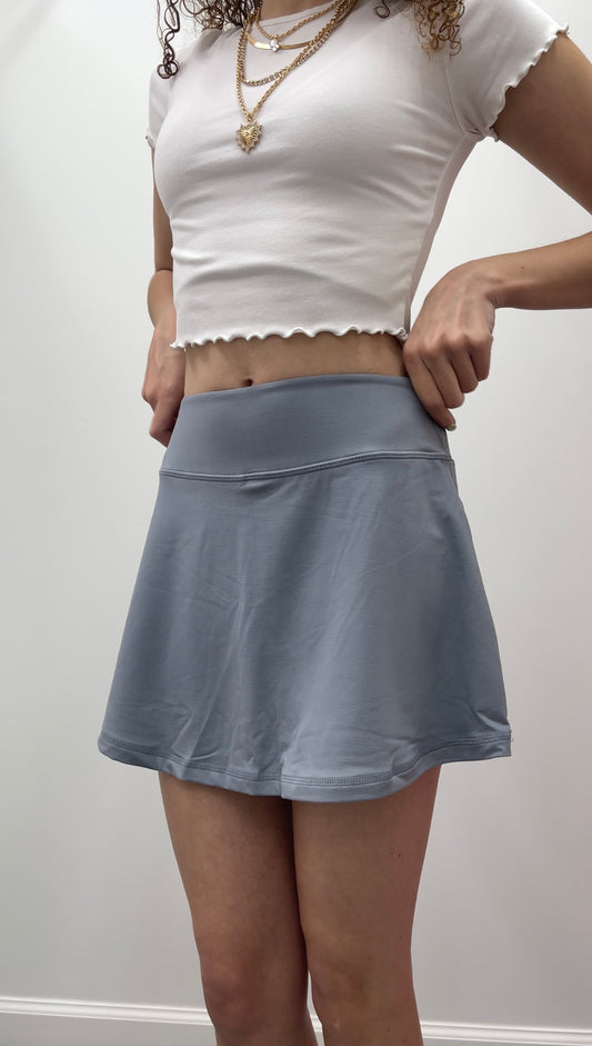 High Waist Skort Gray