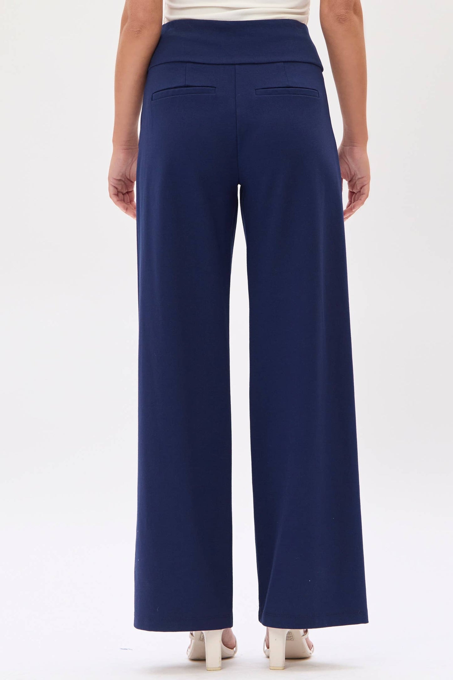 Ponte Wide Pants 31" Navy