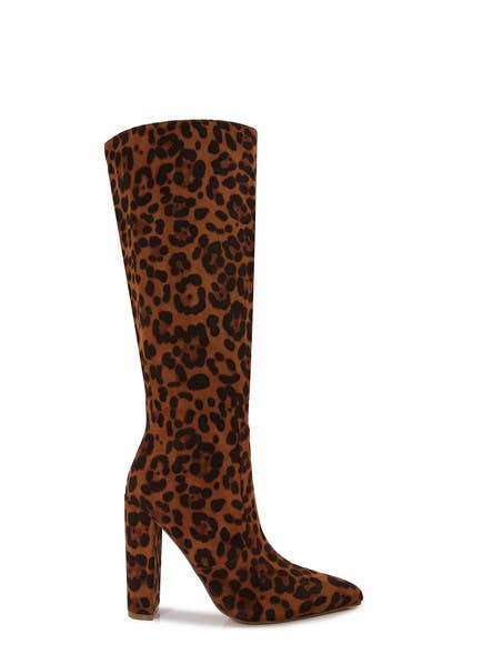 Leopard Print Knee-High Boot