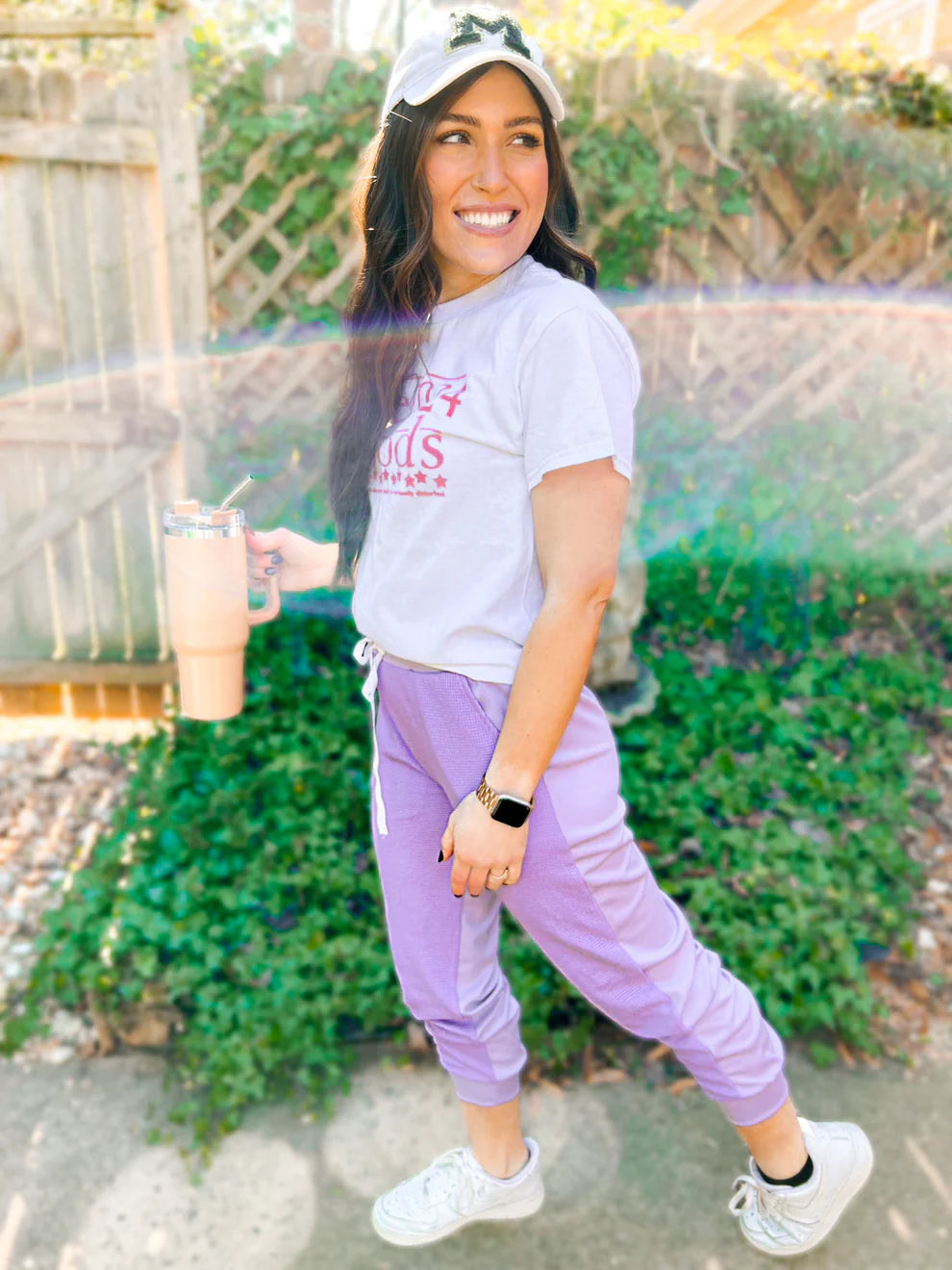 Two Tone Joggers Lavender