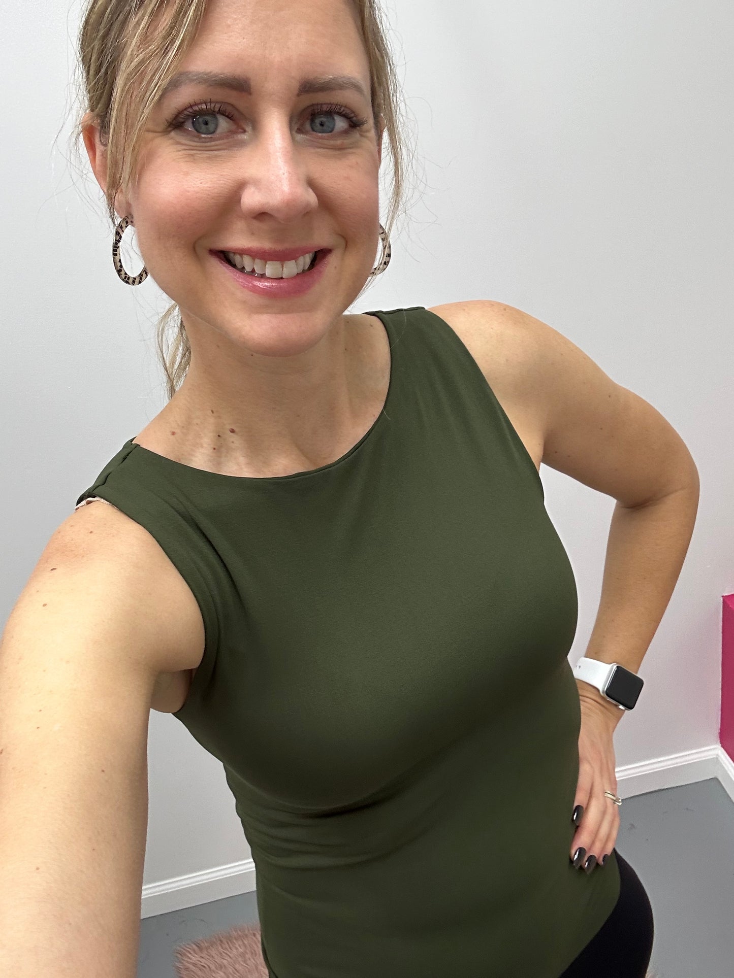 Boat Neck Tank Green