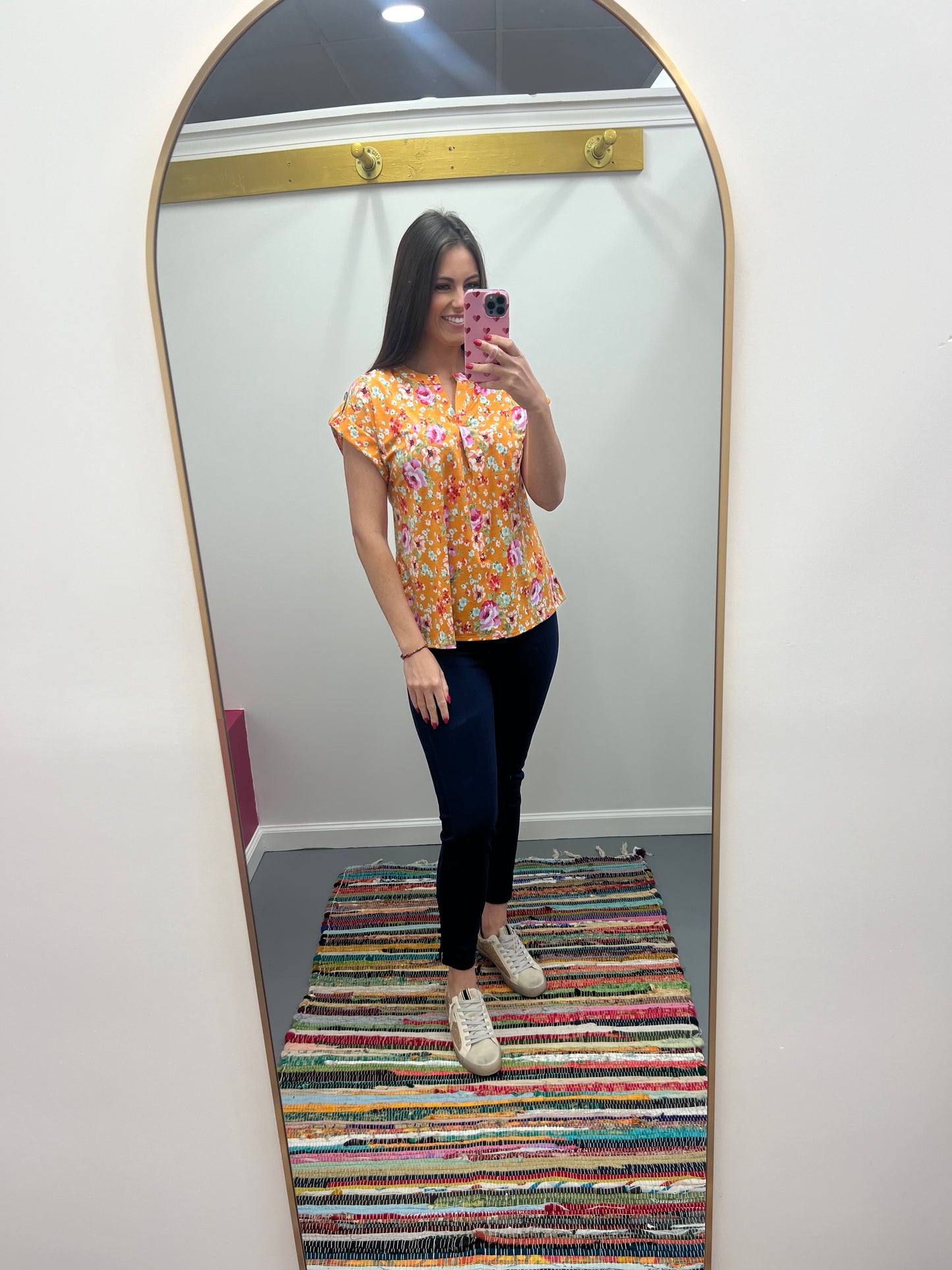 SS Top Apricot Floral (S-3X)