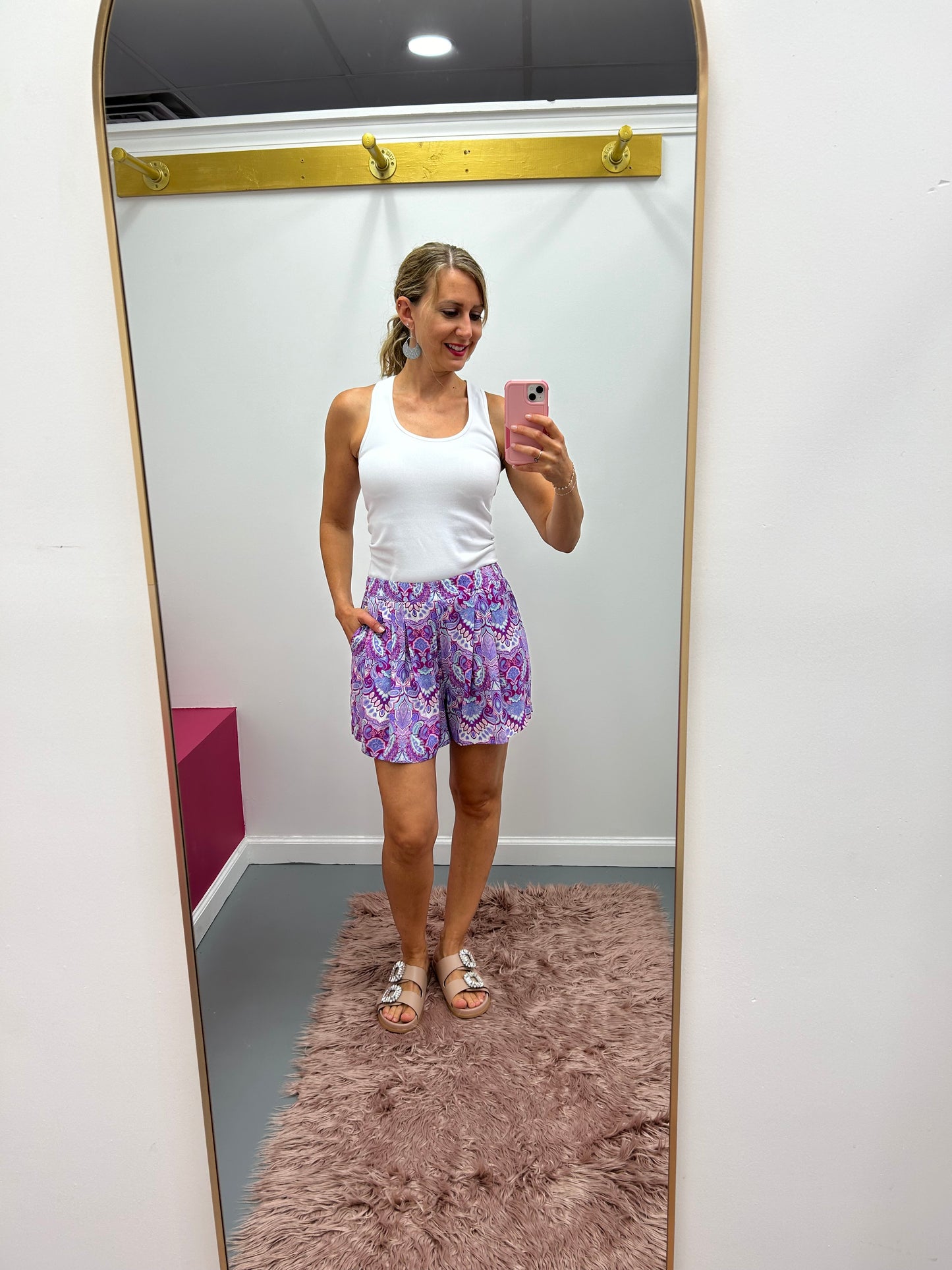 Printed Shorts Purple Mix