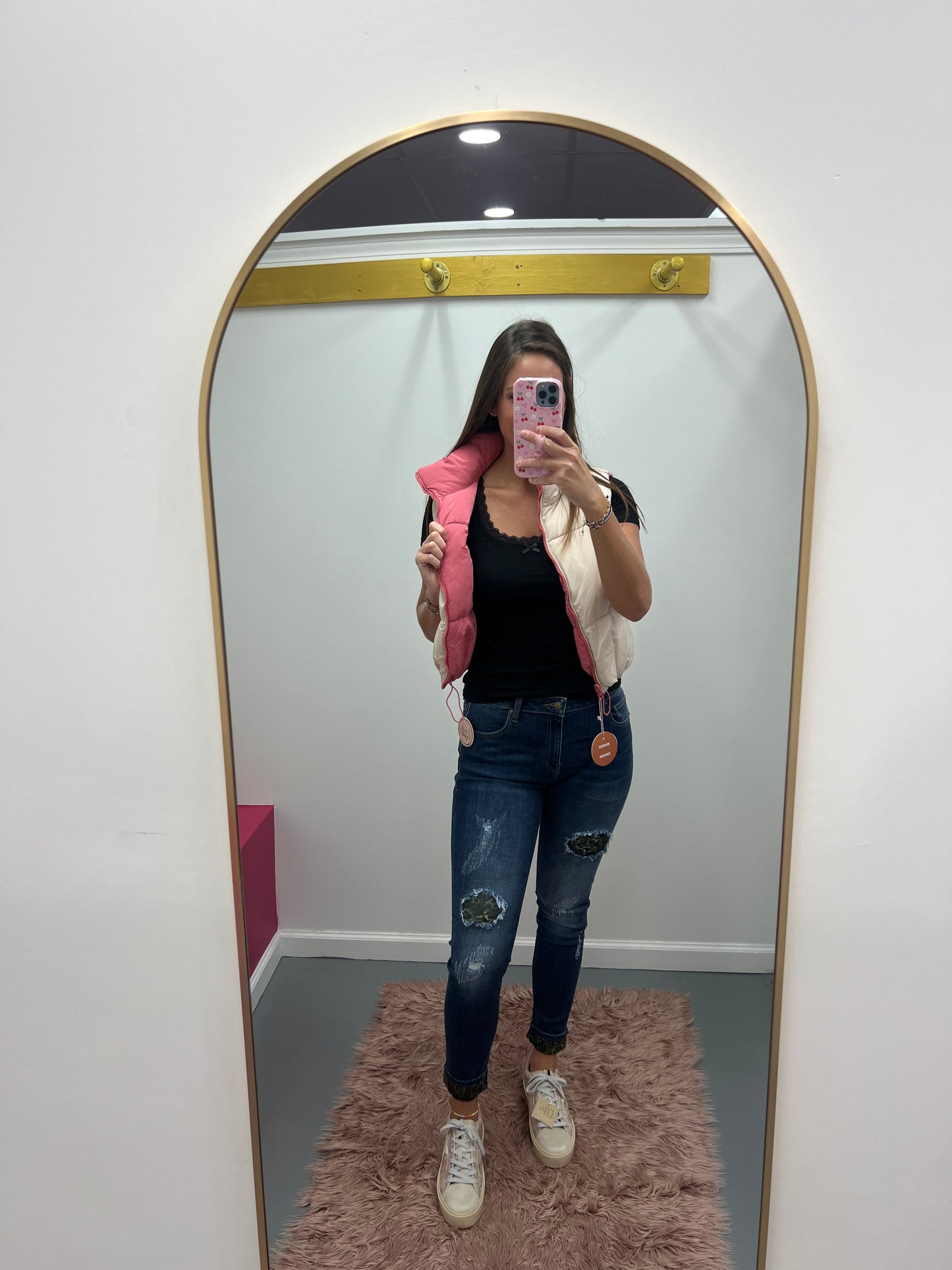 Reversible Puff Vest Rose