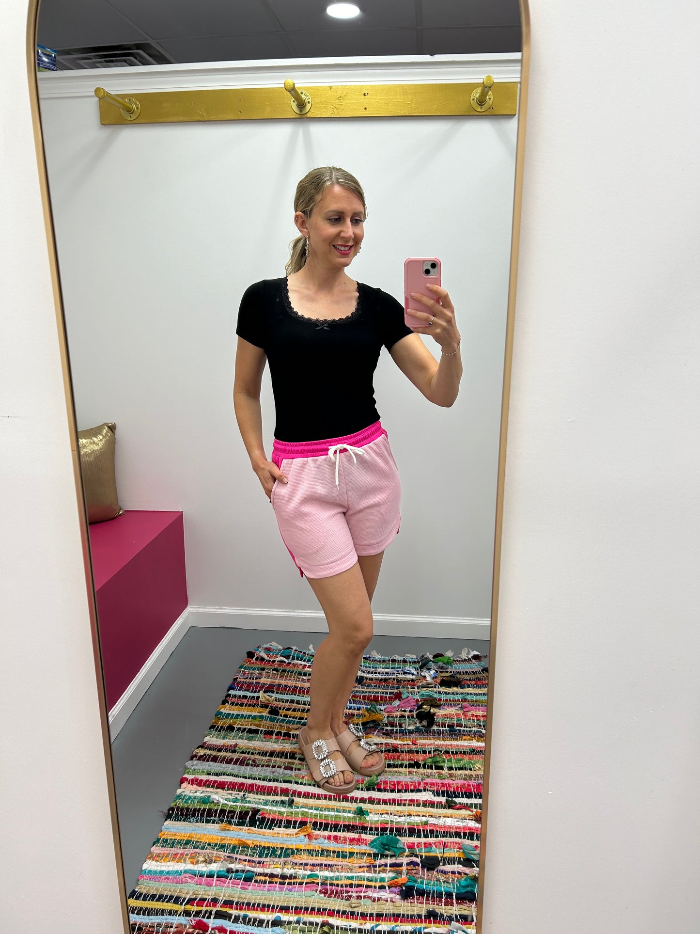 Two Tone Shorts Pink