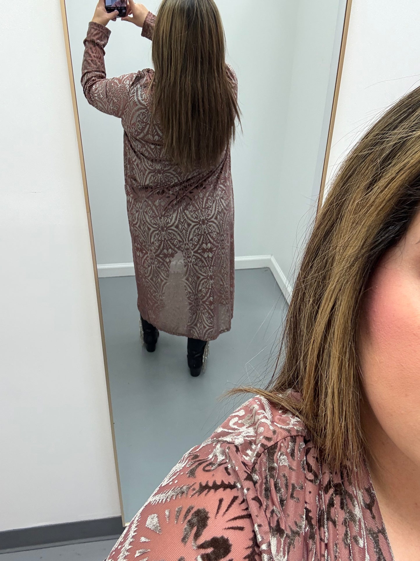 Mesh & Velvet Duster
