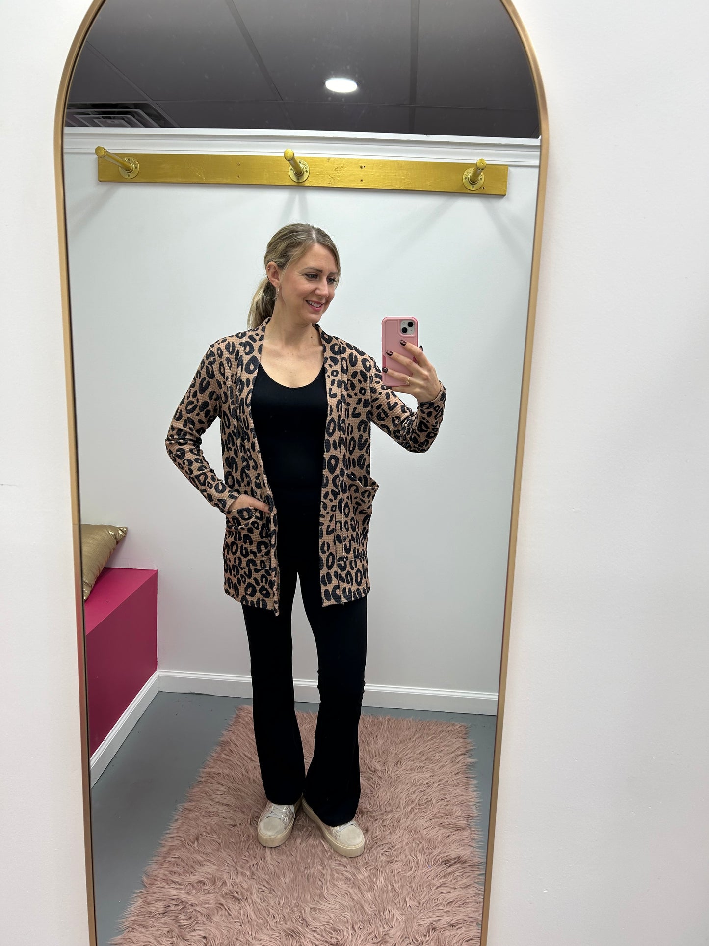 Waffle Cheetah Cardigan