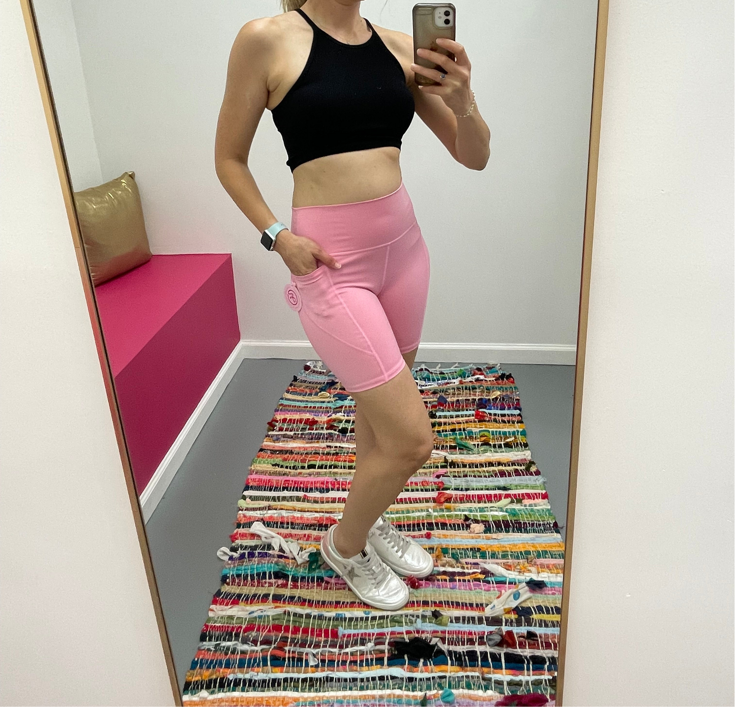 Biker Shorts w/Pockets Lt Pink